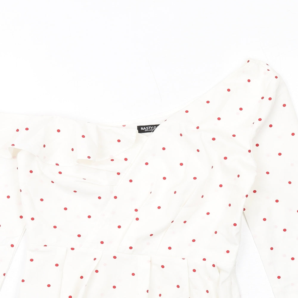 Womens UK Size 8 Nasty Gal White Basic Blouse