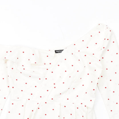 Womens UK Size 8 Nasty Gal White Basic Blouse