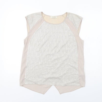 Womens UK Size M Oasis Beige Basic Blouse