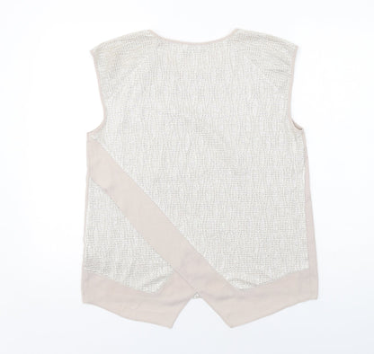 Womens UK Size M Oasis Beige Basic Blouse