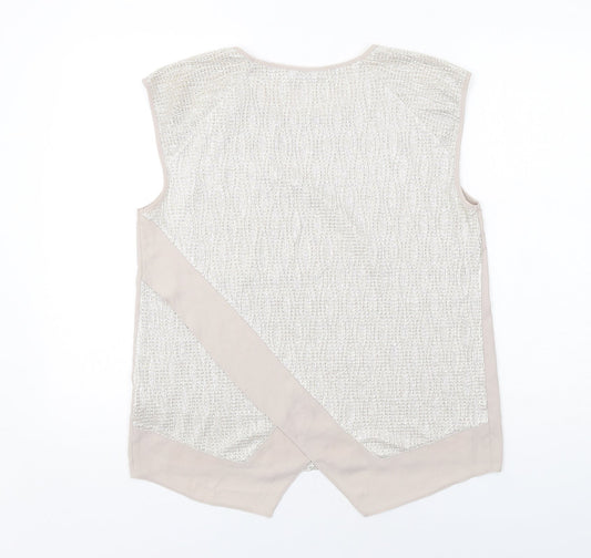 Womens UK Size M Oasis Beige Basic Blouse