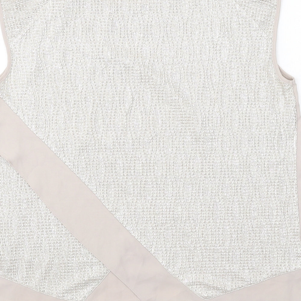 Womens UK Size M Oasis Beige Basic Blouse