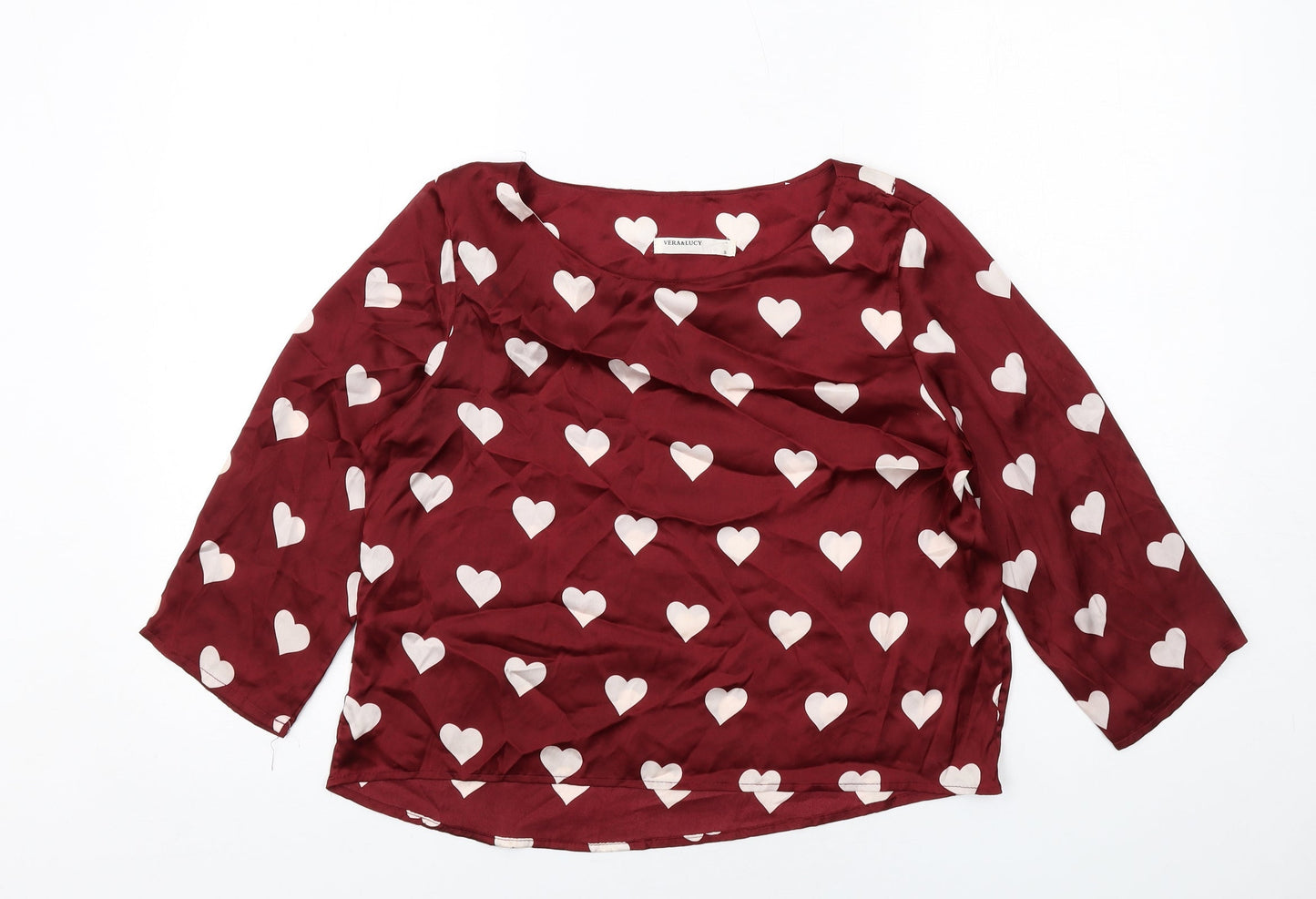 Womens UK Size S Vera & Lucy Red Basic Blouse