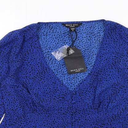 Womens UK Size M Brave Soul Blue Basic Blouse