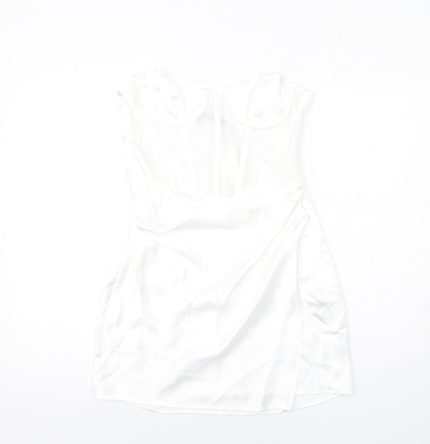 Zara Womens White Polyester Mini Size M Sweetheart Zip - Corset style