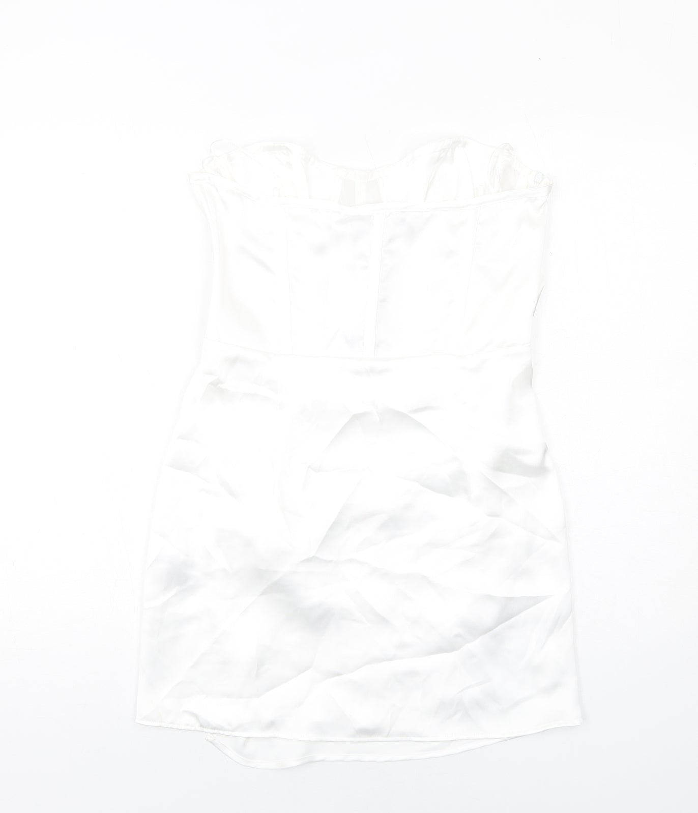 Zara Womens White Polyester Mini Size M Sweetheart Zip - Corset style