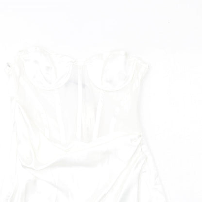 Zara Womens White Polyester Mini Size M Sweetheart Zip - Corset style