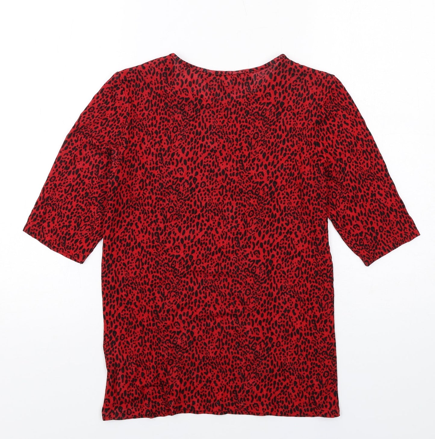 Womens UK Size 10 Principles Red Basic T-Shirt