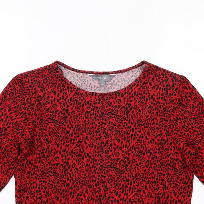 Womens UK Size 10 Principles Red Basic T-Shirt