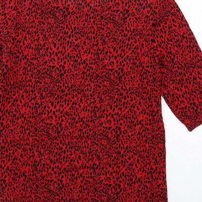 Womens UK Size 10 Principles Red Basic T-Shirt