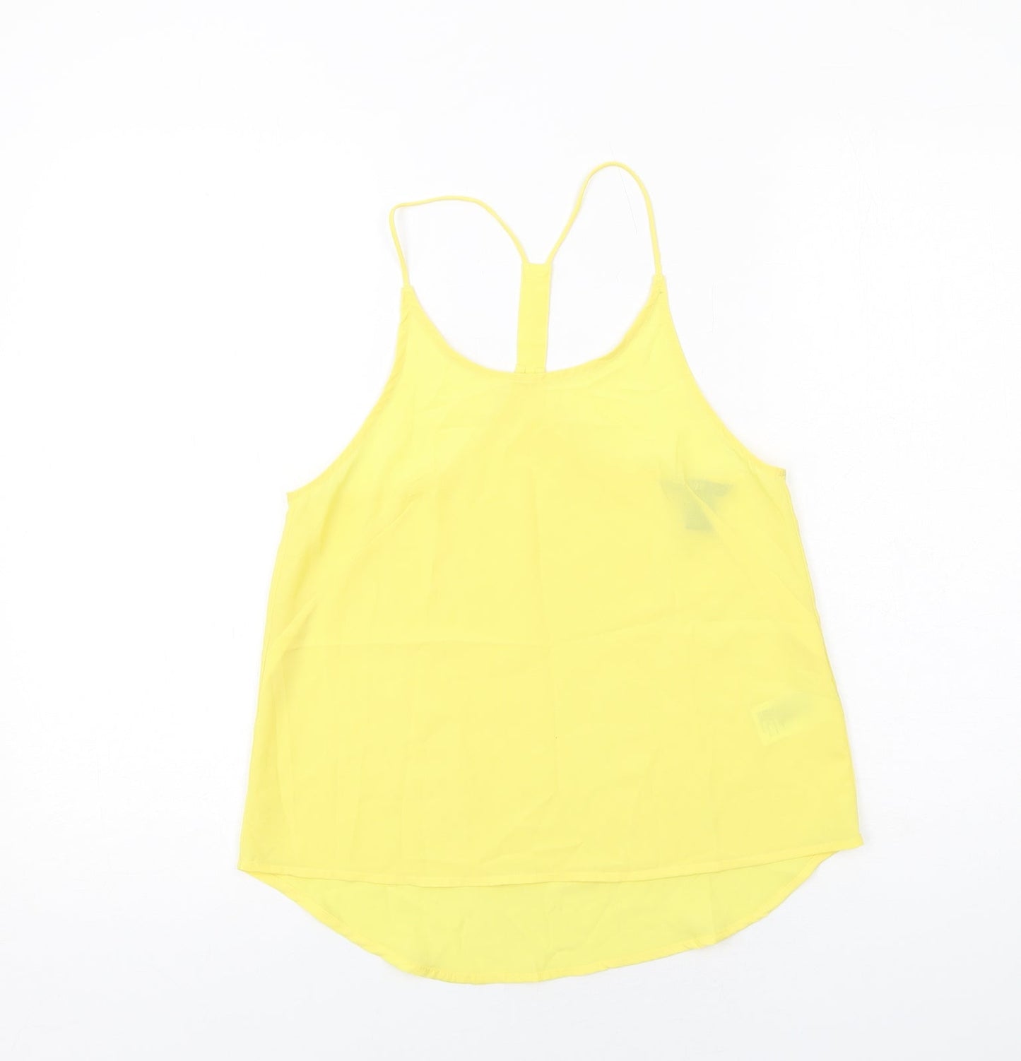 Womens UK Size 6 H&M Yellow Basic Tank