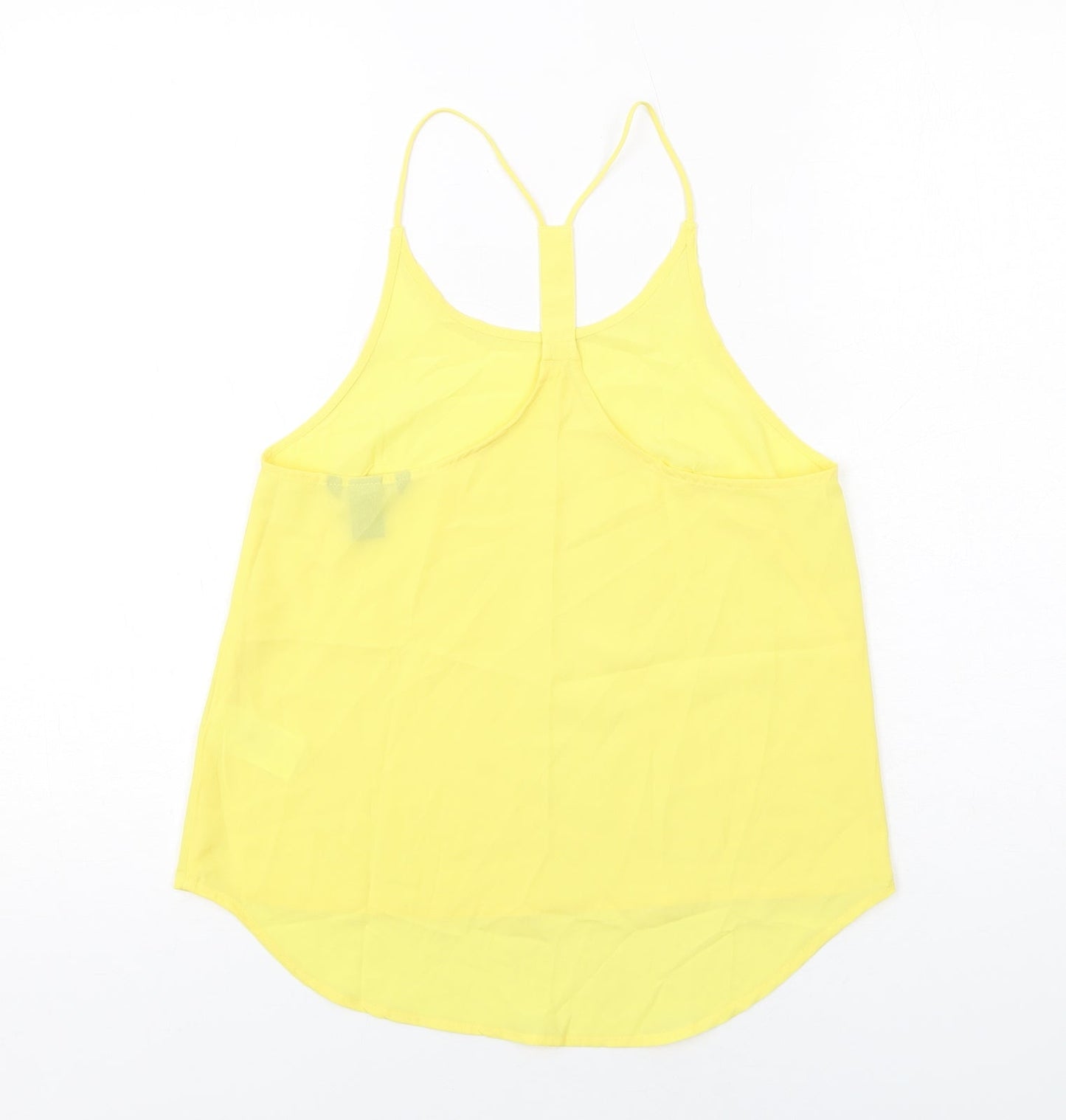 Womens UK Size 6 H&M Yellow Basic Tank