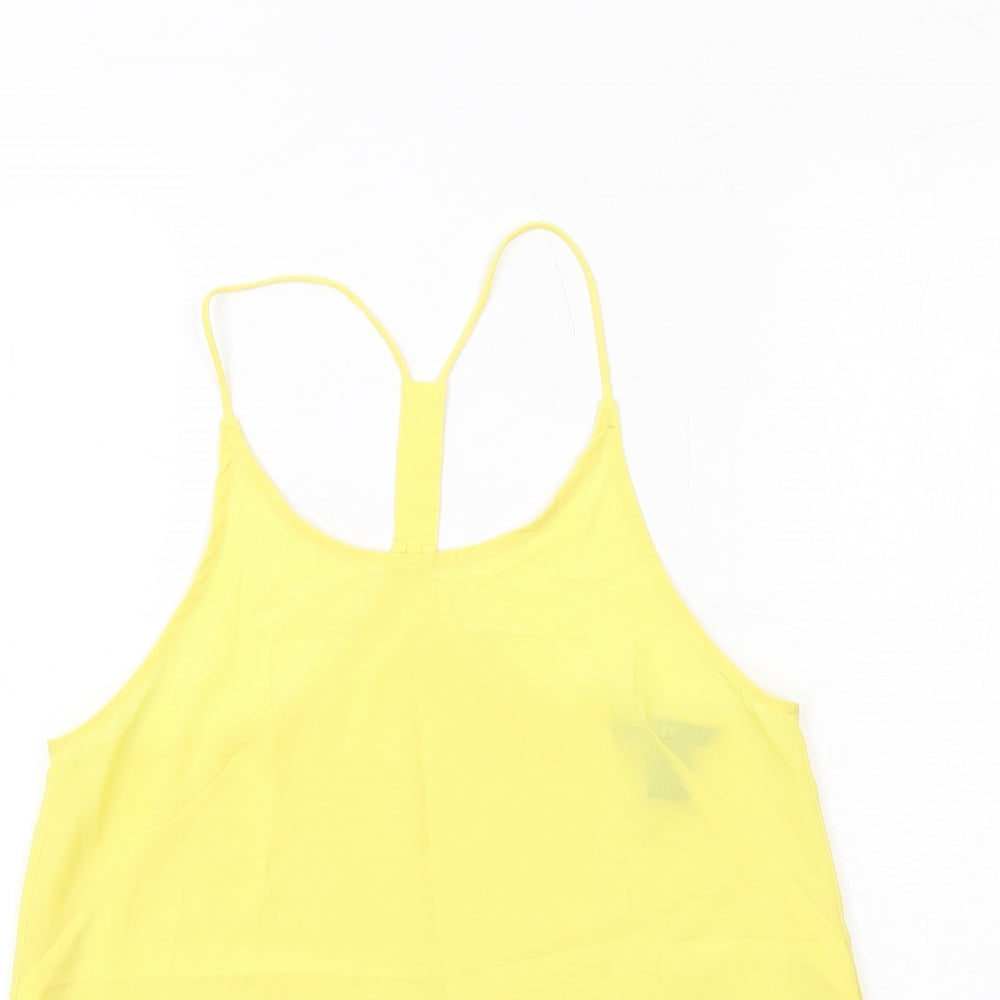 Womens UK Size 6 H&M Yellow Basic Tank