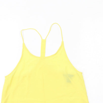 Womens UK Size 6 H&M Yellow Basic Tank