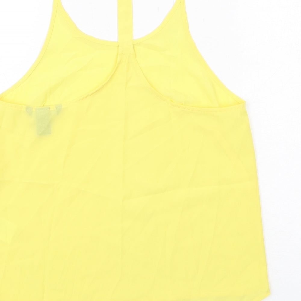 Womens UK Size 6 H&M Yellow Basic Tank