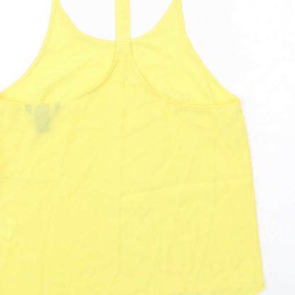 Womens UK Size 6 H&M Yellow Basic Tank