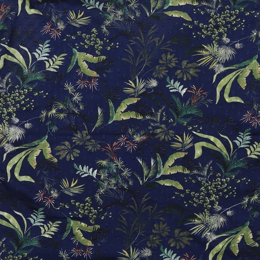 Esprit Womens Blue Geometric Polyester Basic Blouse Size 10 V-Neck