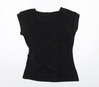 Womens UK Size 14 Debenhams Black Basic Blouse