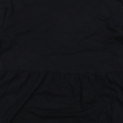 ASOS Womens Black Cotton Jumper Dress Size 12 Mock Neck Pullover
