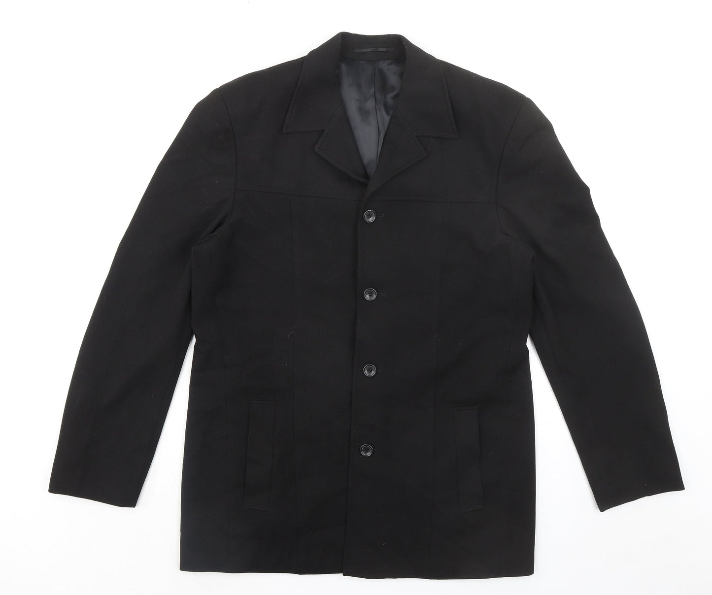Copperstone Tailoring Mens Black Polyester Jacket Blazer Size 38 Regular
