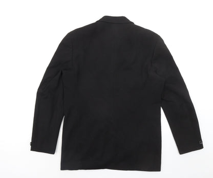 Copperstone Tailoring Mens Black Polyester Jacket Blazer Size 38 Regular