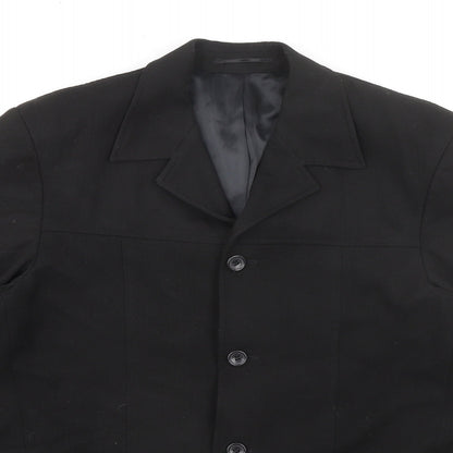 Copperstone Tailoring Mens Black Polyester Jacket Blazer Size 38 Regular