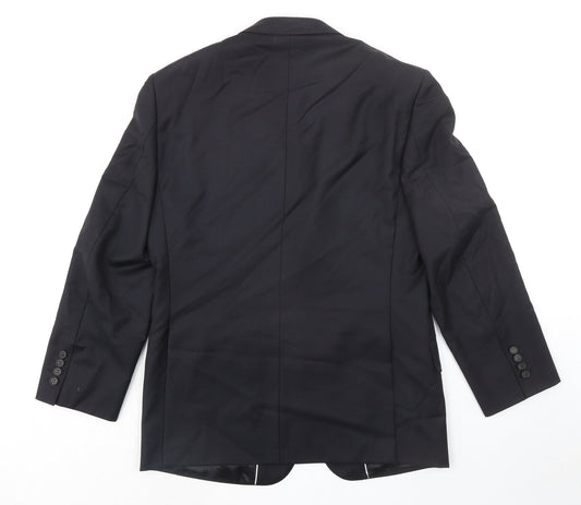 Autograph Mens Black Wool Jacket Suit Jacket Size 38 Regular