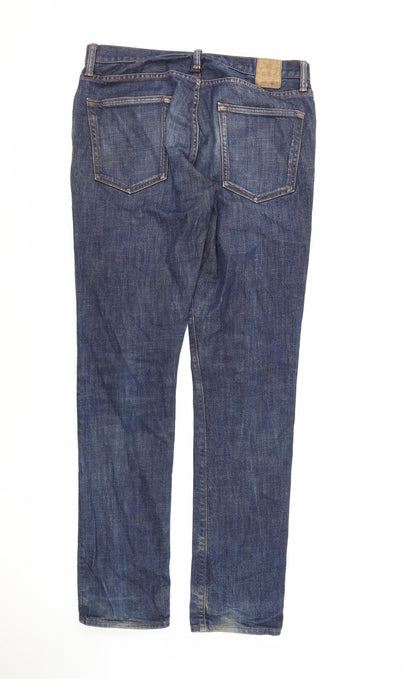 Gap Mens Blue Cotton Straight Jeans Size 32 in L31 in Regular Zip