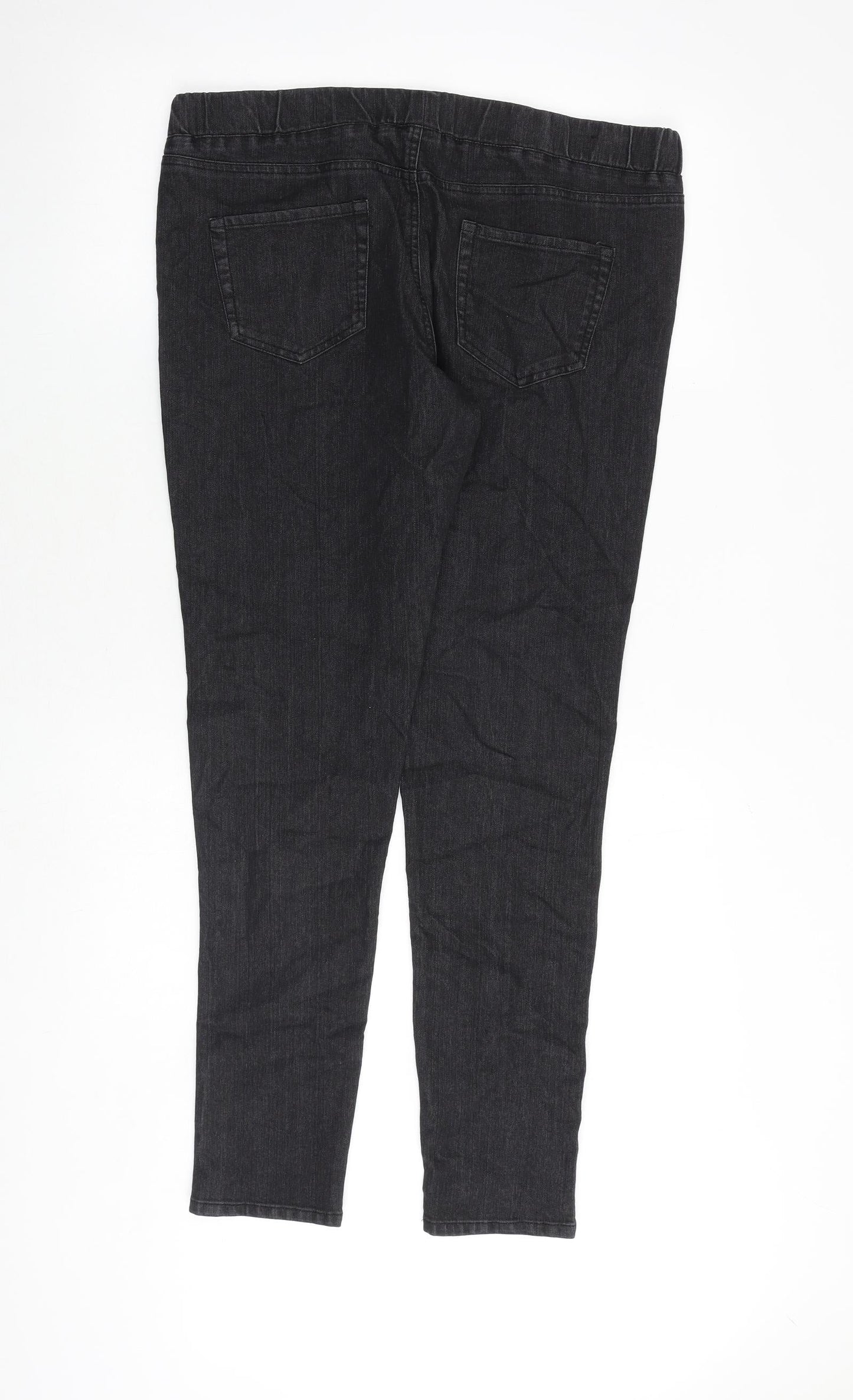 Mia Moda Womens Grey Cotton Skinny Jeans Size 16 Regular