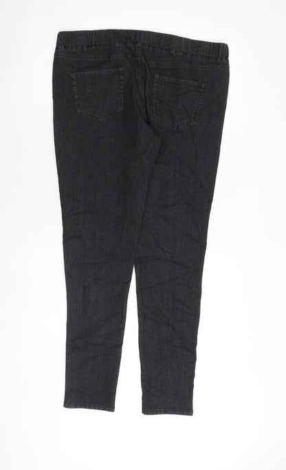 Mia Moda Womens Grey Cotton Skinny Jeans Size 16 Regular