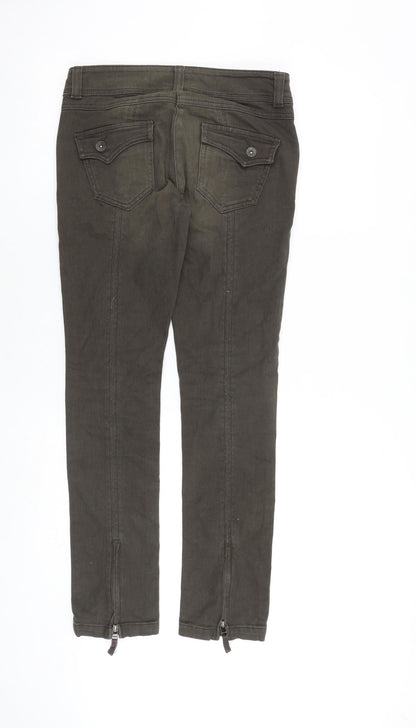 NEXT Womens Green Cotton Skinny Jeans Size 8 Regular Zip