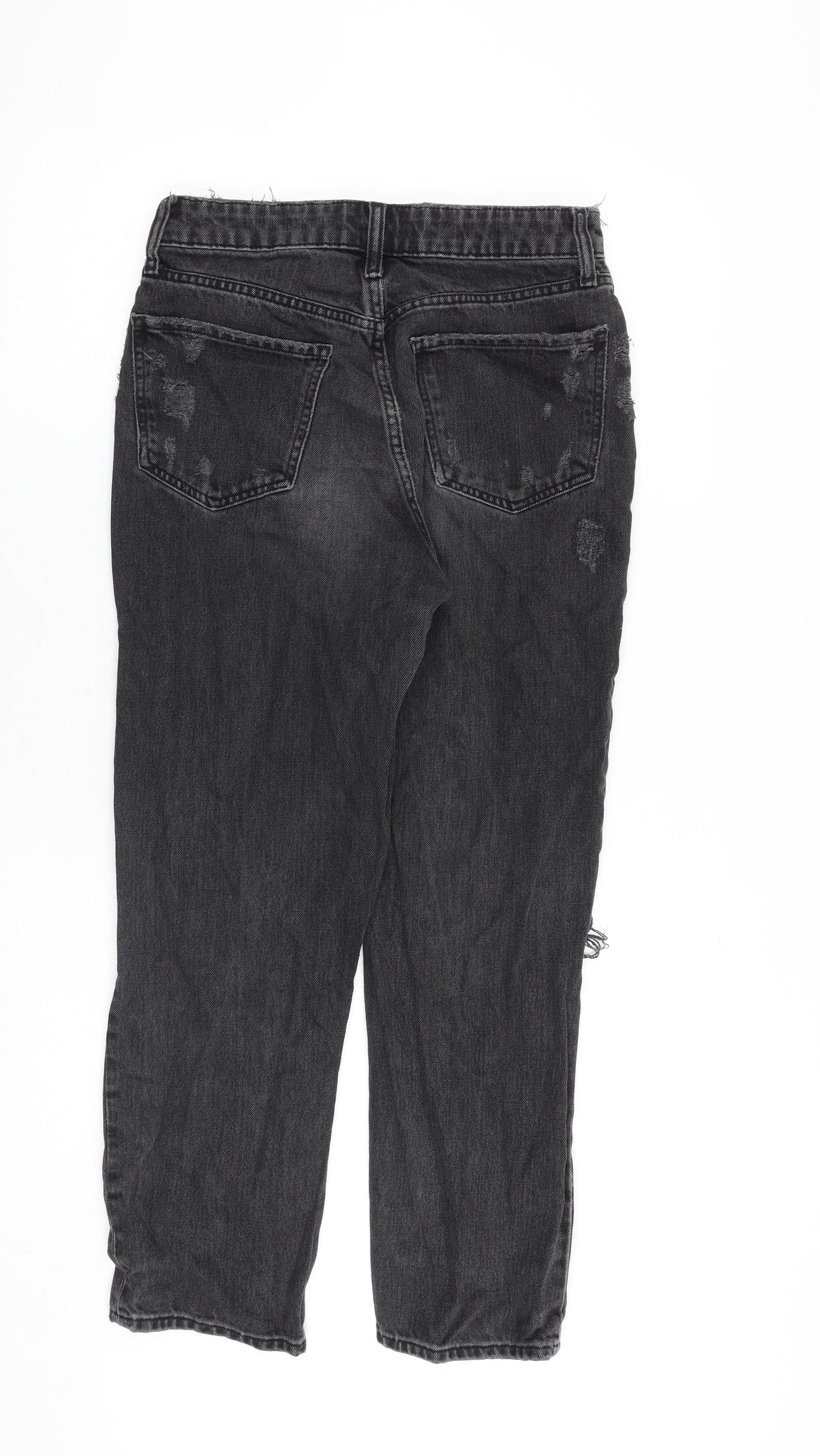 River Island Womens Grey Cotton Straight Jeans Size 10 Regular Zip