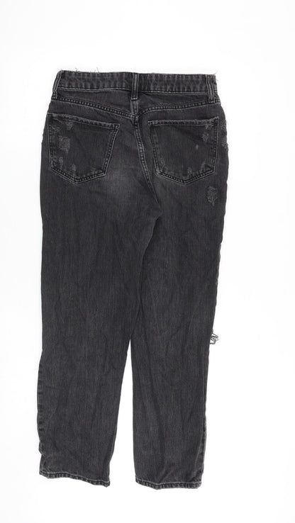 River Island Womens Grey Cotton Straight Jeans Size 10 Regular Zip