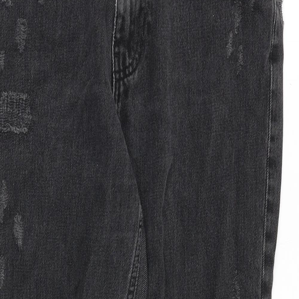 River Island Womens Grey Cotton Straight Jeans Size 10 Regular Zip