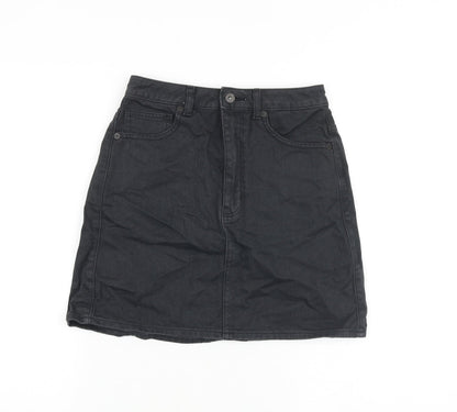 GU Jeans Womens Grey Cotton A-Line Skirt Size 26 in Zip