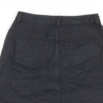 GU Jeans Womens Grey Cotton A-Line Skirt Size 26 in Zip