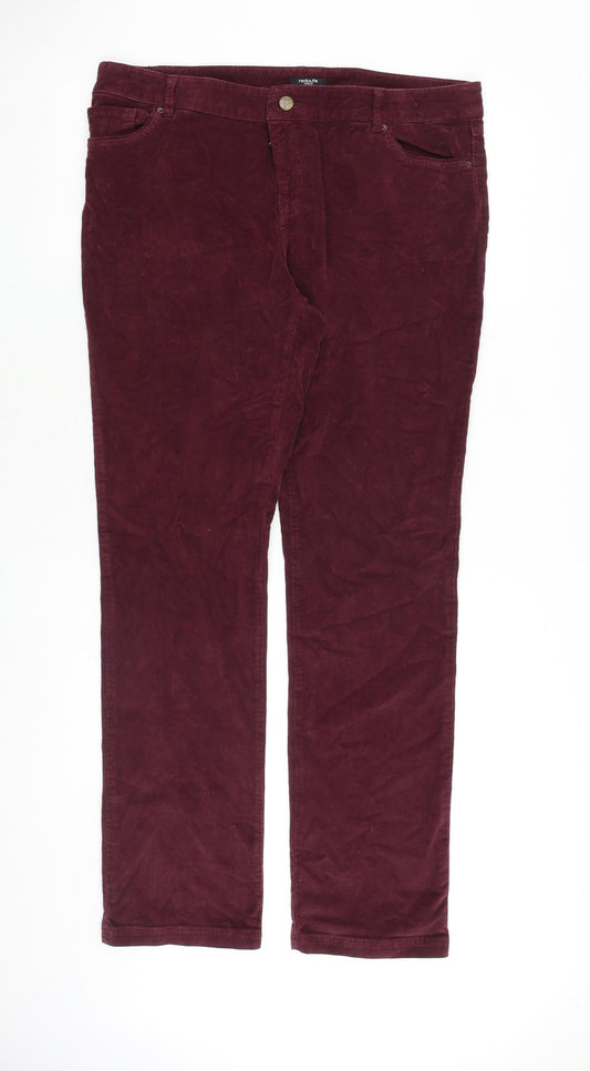 La Redoute Womens Red Cotton Trousers Size 36 in Regular Zip