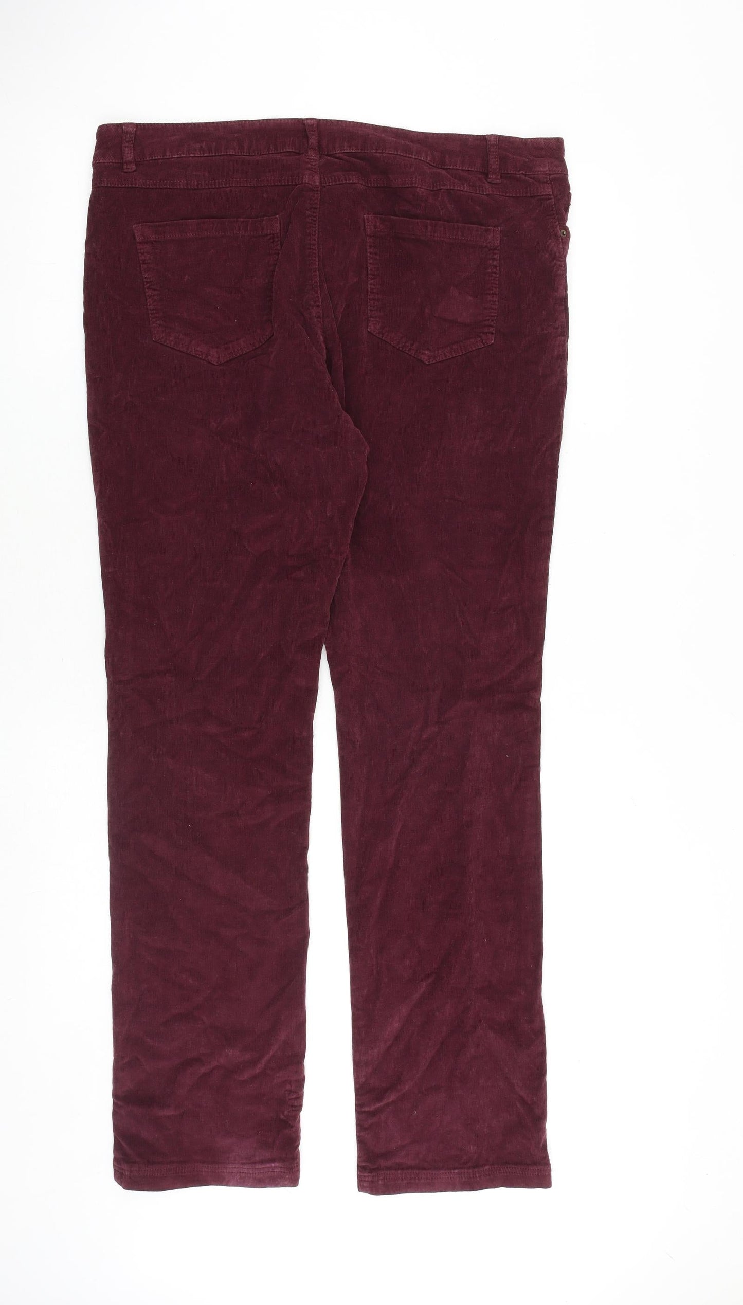 La Redoute Womens Red Cotton Trousers Size 36 in Regular Zip