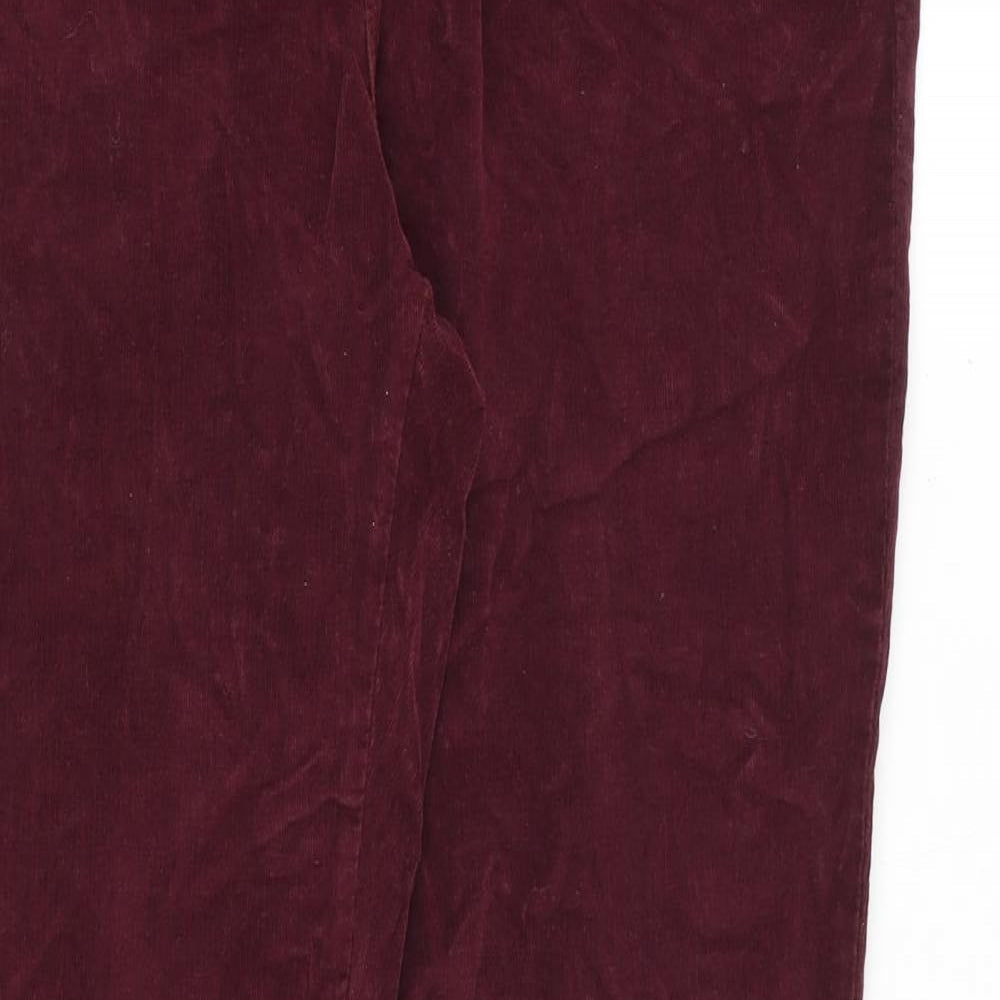La Redoute Womens Red Cotton Trousers Size 36 in Regular Zip