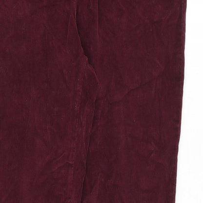 La Redoute Womens Red Cotton Trousers Size 36 in Regular Zip