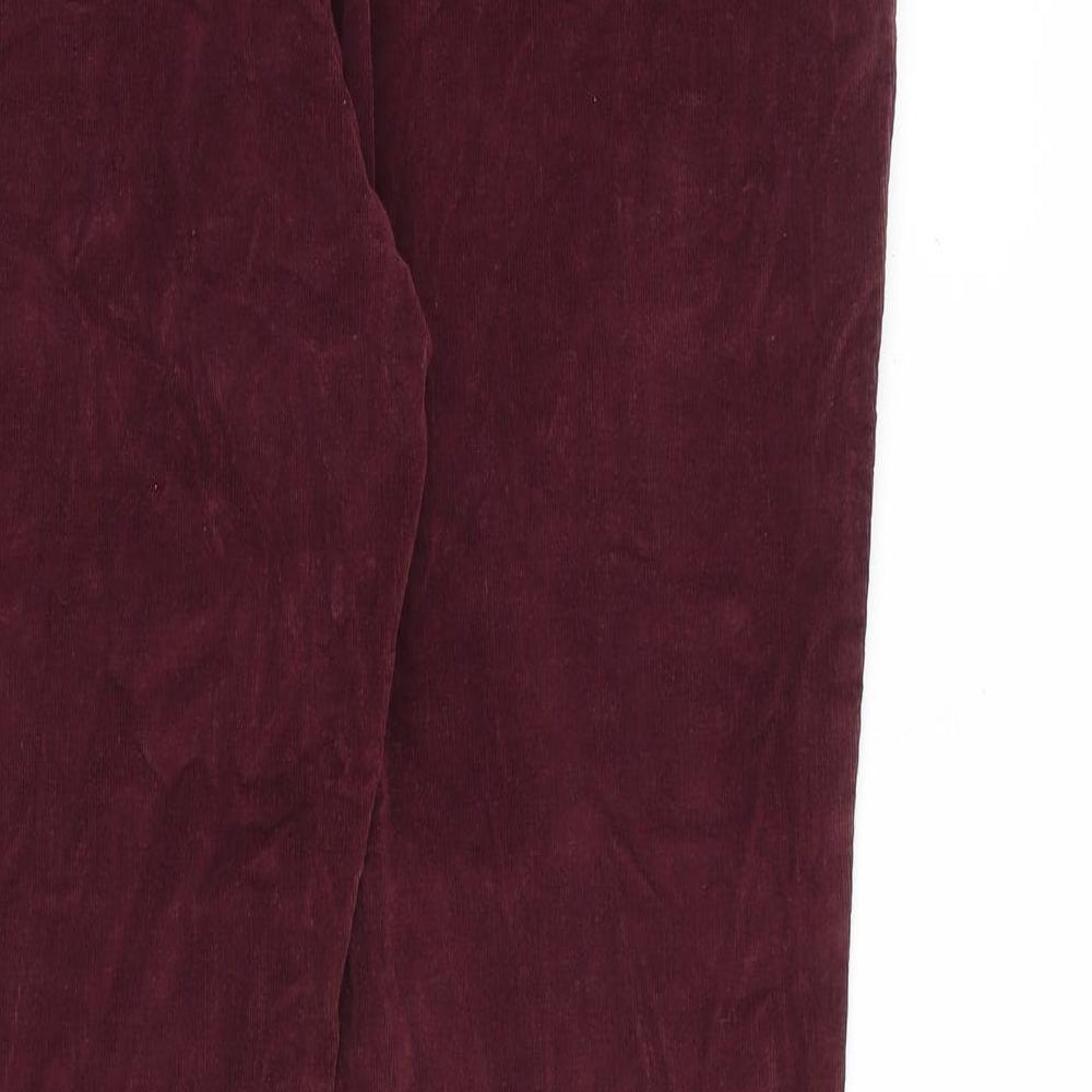 La Redoute Womens Red Cotton Trousers Size 36 in Regular Zip