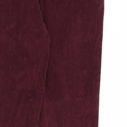 La Redoute Womens Red Cotton Trousers Size 36 in Regular Zip