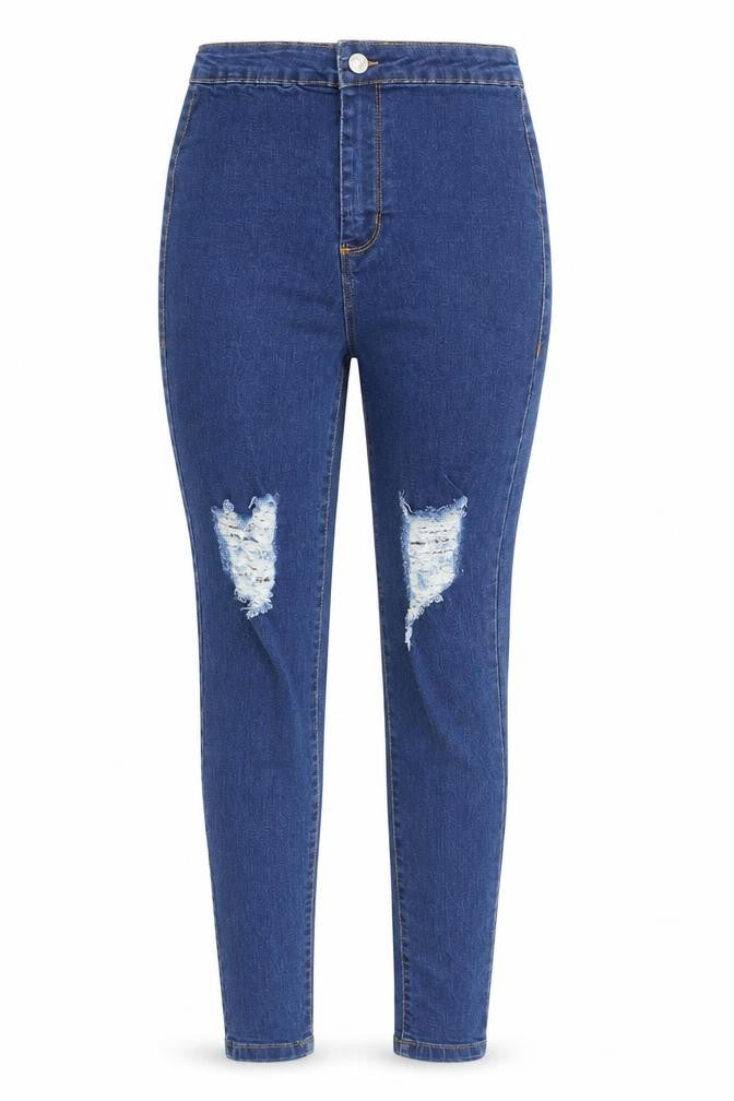 PRETTYLITTLETHING Womens Blue Cotton Skinny Jeans Size 10 Slim Zip