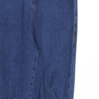 PRETTYLITTLETHING Womens Blue Cotton Skinny Jeans Size 10 Slim Zip