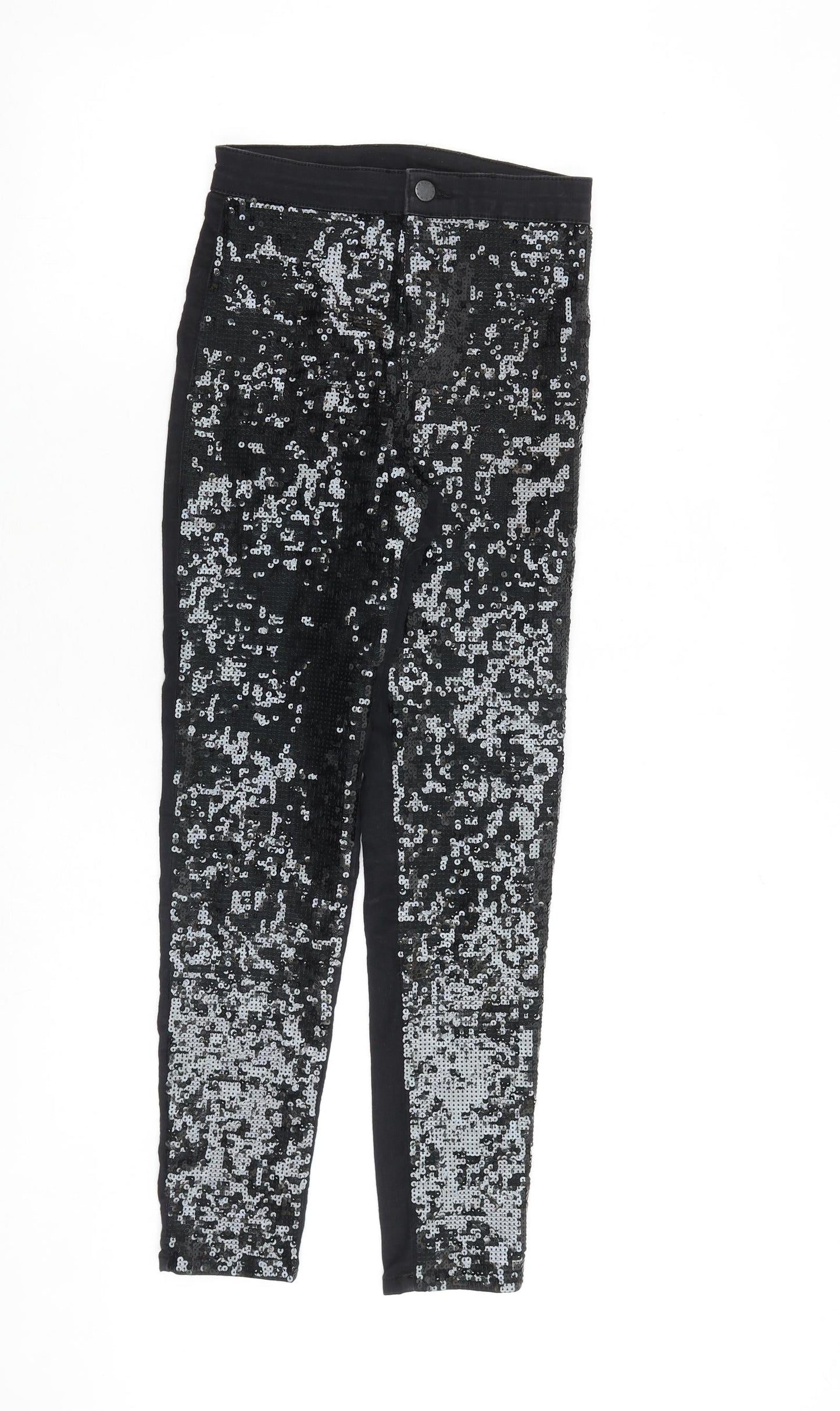 Topshop Womens Black Cotton Skinny Jeans Size 26 in L30 in Regular Zip