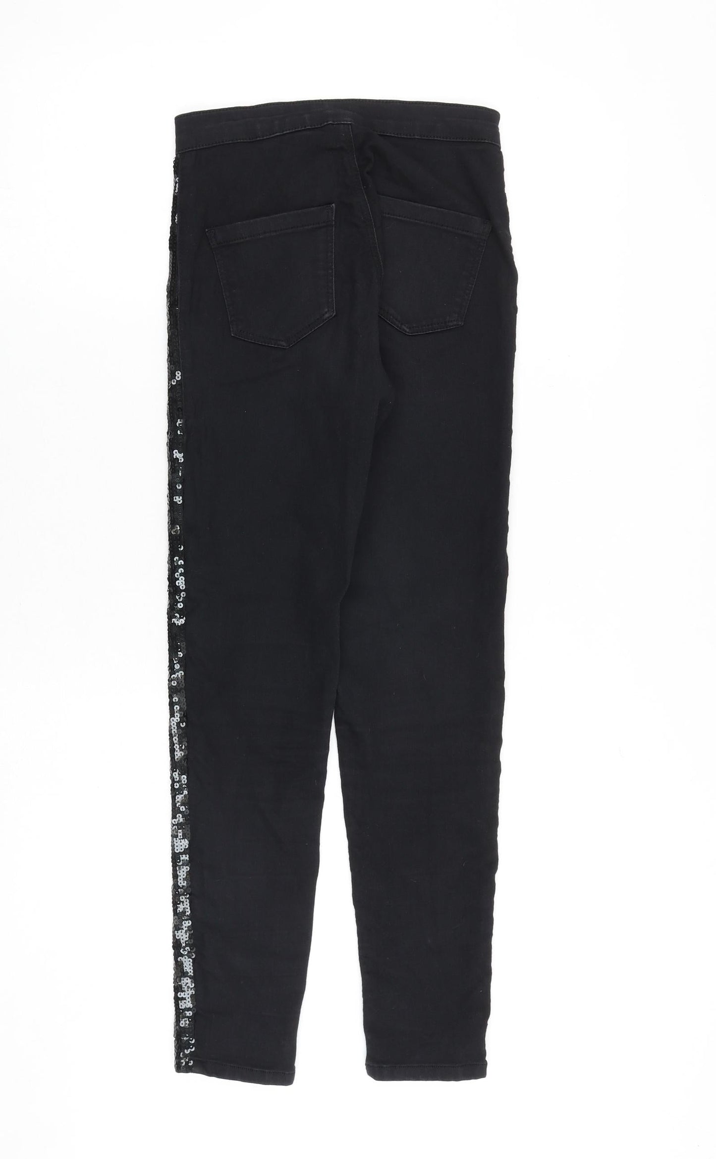 Topshop Womens Black Cotton Skinny Jeans Size 26 in L30 in Regular Zip