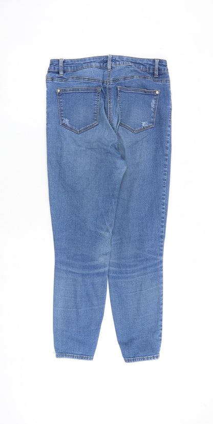 /Denim Womens Blue Cotton Skinny Jeans Size 12 Regular Zip