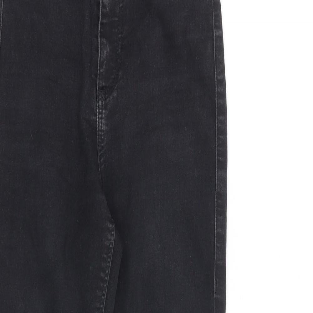 Topshop Womens Black Cotton Skinny Jeans Size 25 in Regular Zip