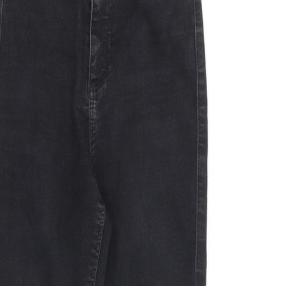 Topshop Womens Black Cotton Skinny Jeans Size 25 in Regular Zip