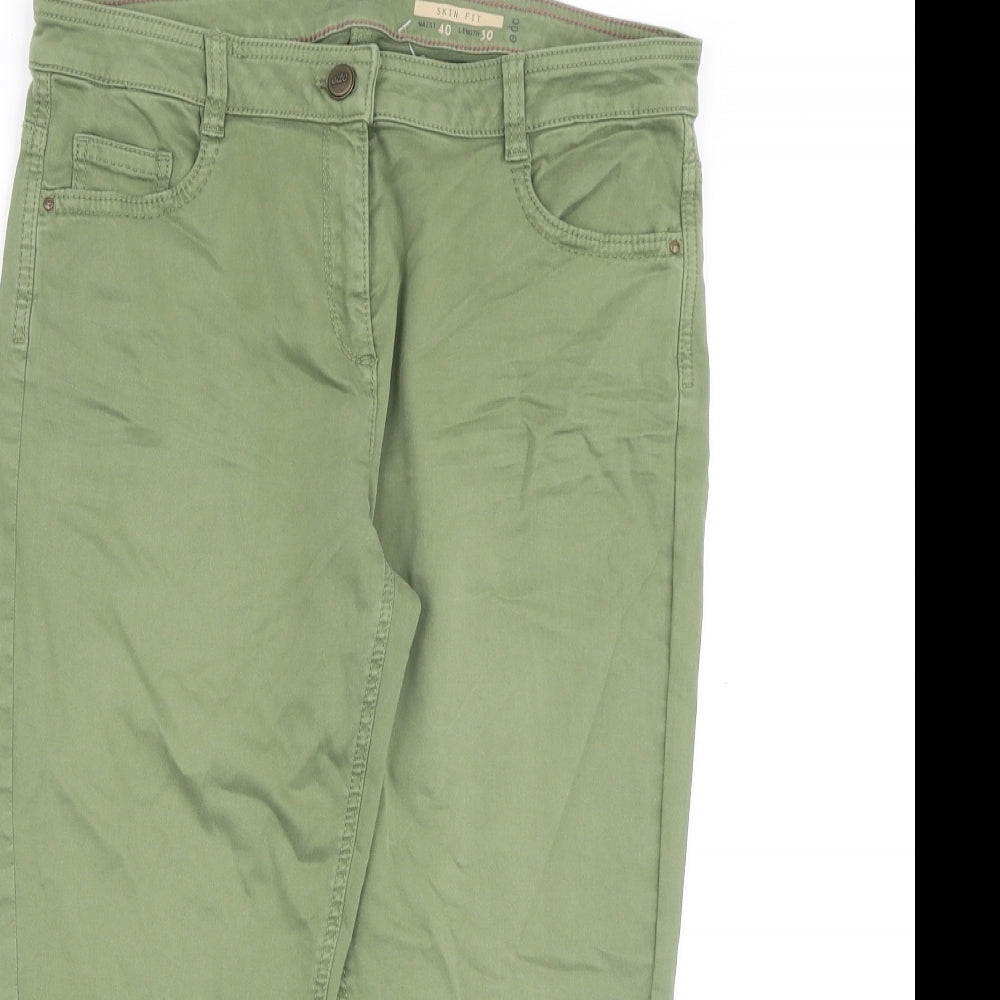 EDC Womens Green Cotton Skinny Jeans Size 12 Regular Zip